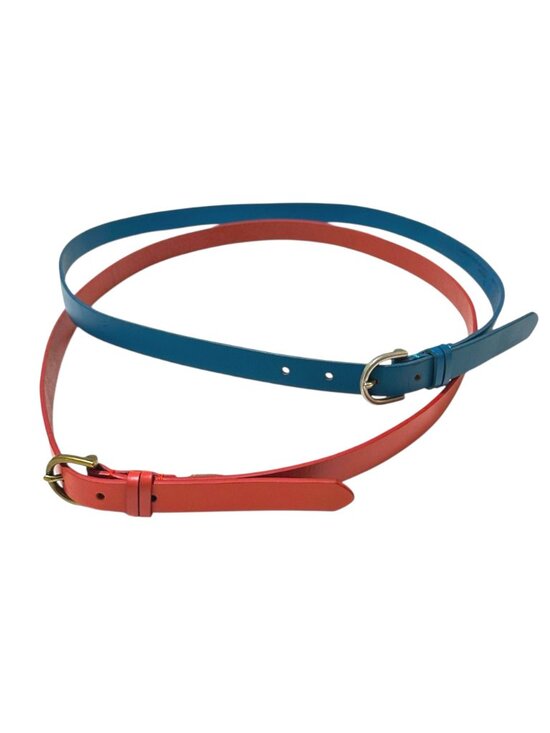 Gap Womens Leather Belt Set Orange/red & Blue With Metal Buckles - Size L- 2 Bel main image 13